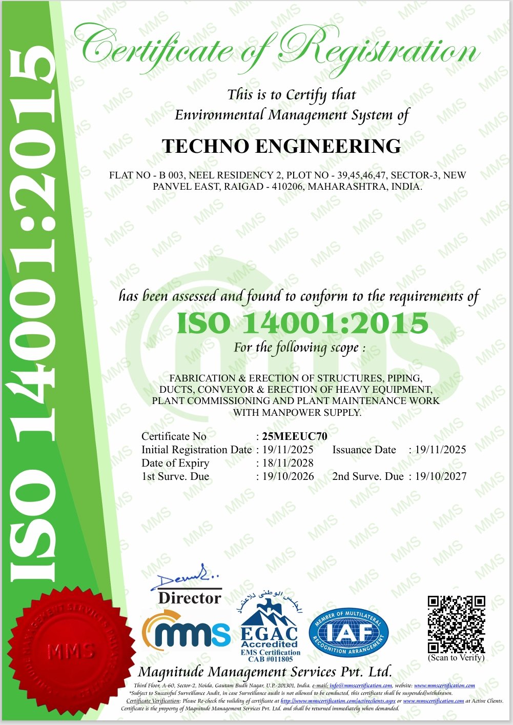 ISO 14001 Certificate